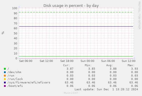 Disk usage in percent