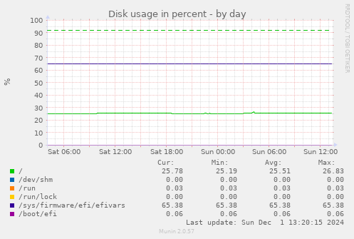 Disk usage in percent